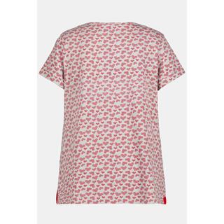 Ulla Popken  Bellieva T-Shirt mit Still-Funktion,  Herz-Print, Rundhalsausschnitt, Halbarm. 