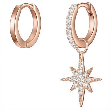 Femme Créoles en argent Étoilé