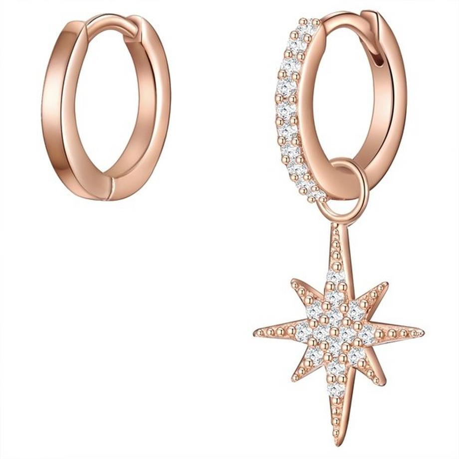 Femme Créoles en argent Étoilé