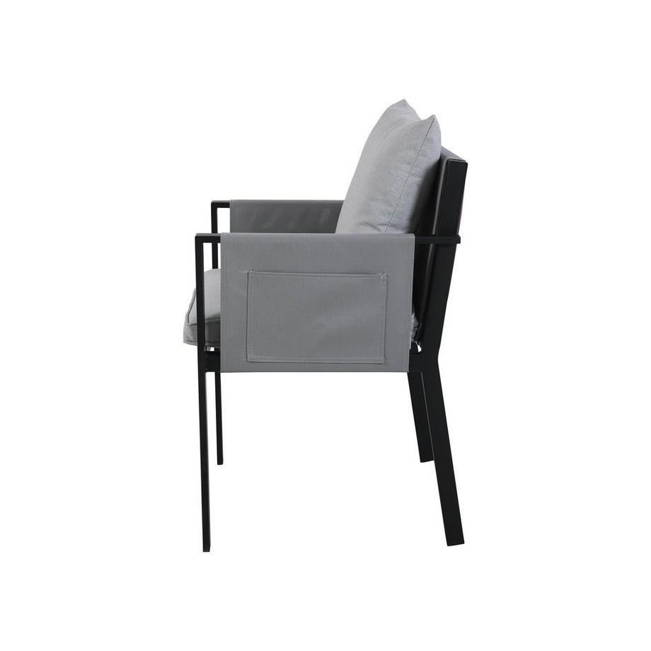 mutoni Ensemble repas de jardin gris 140x80 (5 pièces)  