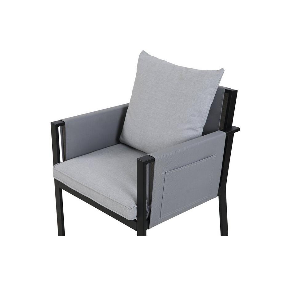 mutoni Ensemble repas de jardin gris 140x80 (5 pièces)  