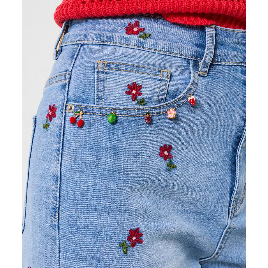 Joe Browns Slim Fit Straight Leg Jeans mit Blumenstickerei  