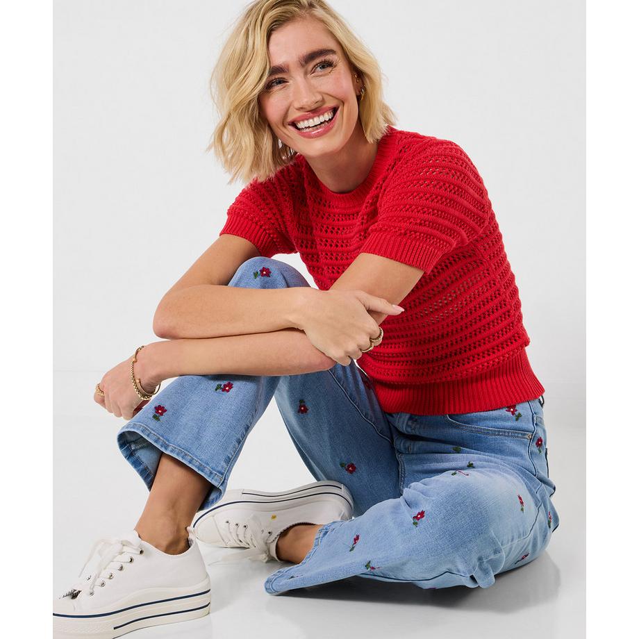 Joe Browns Slim Fit Straight Leg Jeans mit Blumenstickerei  