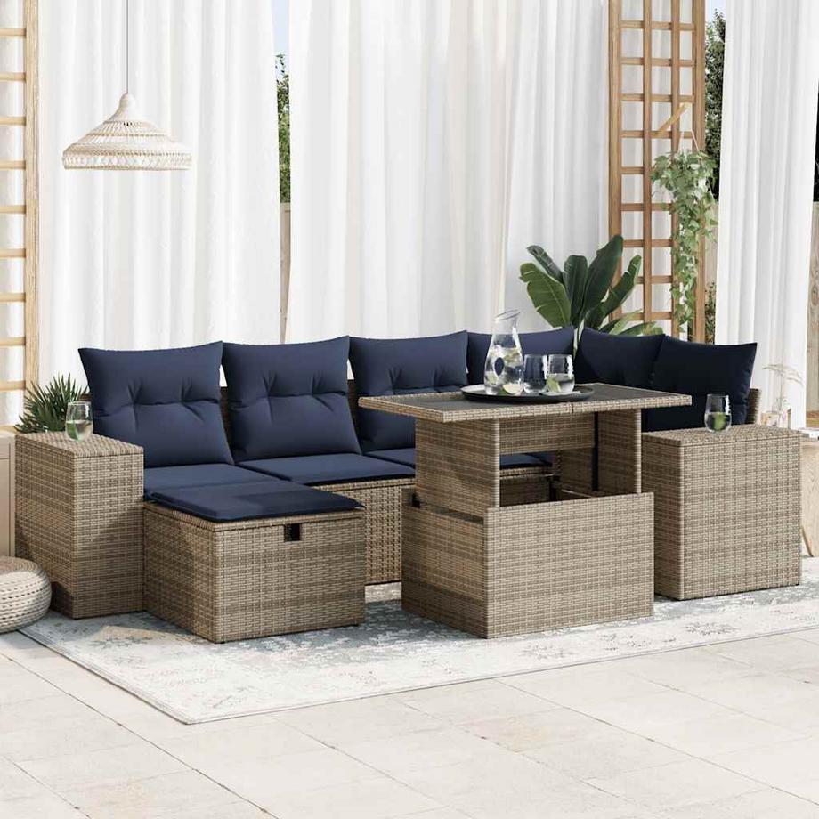 VidaXL Ensemble de canapés de jardin rotin synthétique  