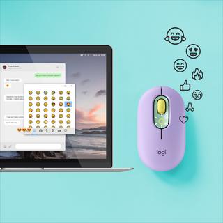 Logitech  POP Mouse Wireless con Emoji personalizzabili, Tecnologia SilentTouch, Precisione e Velocità, Design Compatto, Bluetooth, USB, Multidispositivo, Compatibile OS - Daydream 