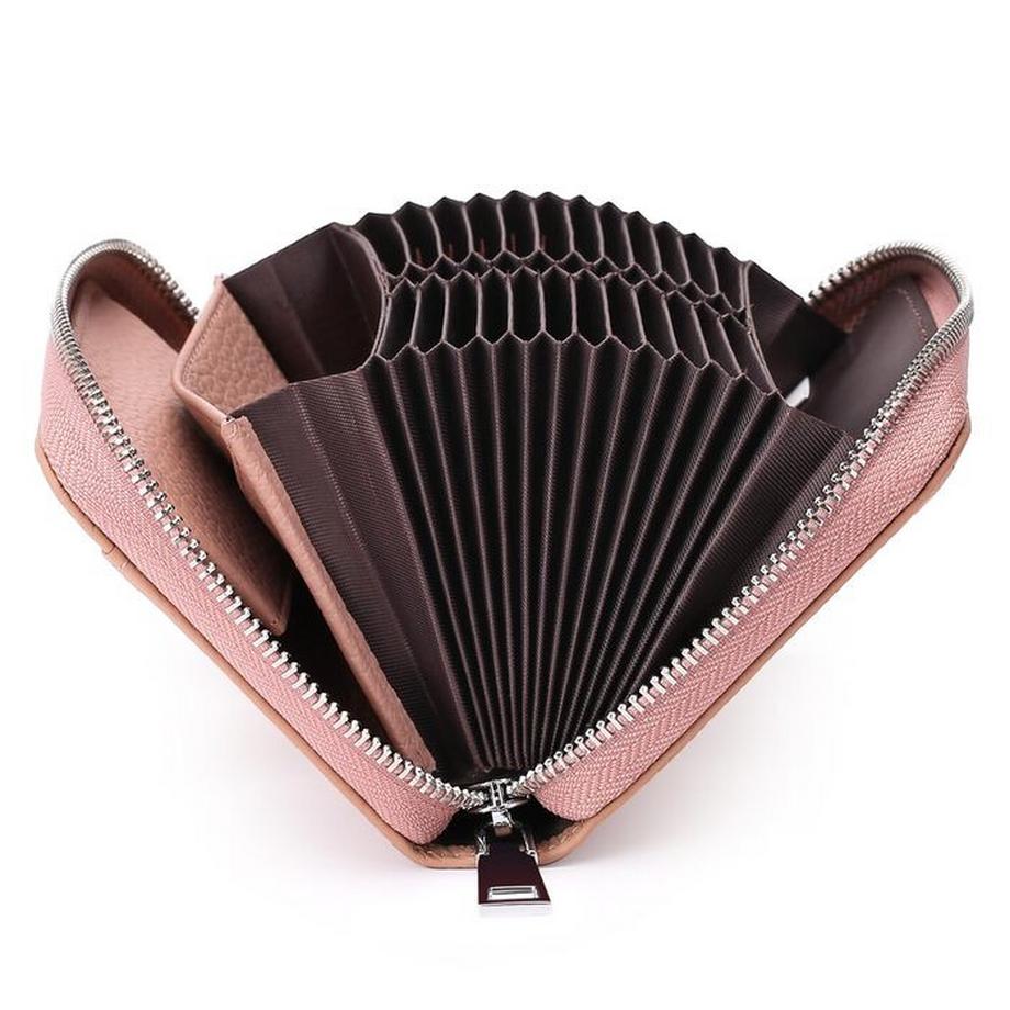 Only-bags.store Lederportemonnaie mit Reissverschluss und RFID-Schutz  