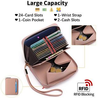 Only-bags.store Portafoglio in pelle con cerniera e protezione RFID  