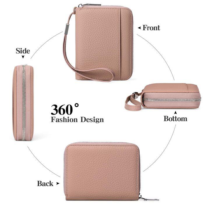 Only-bags.store Portafoglio in pelle con cerniera e protezione RFID  