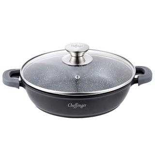 Cheffinger 24 cm Sauteuse mit Griffen und Deckel  