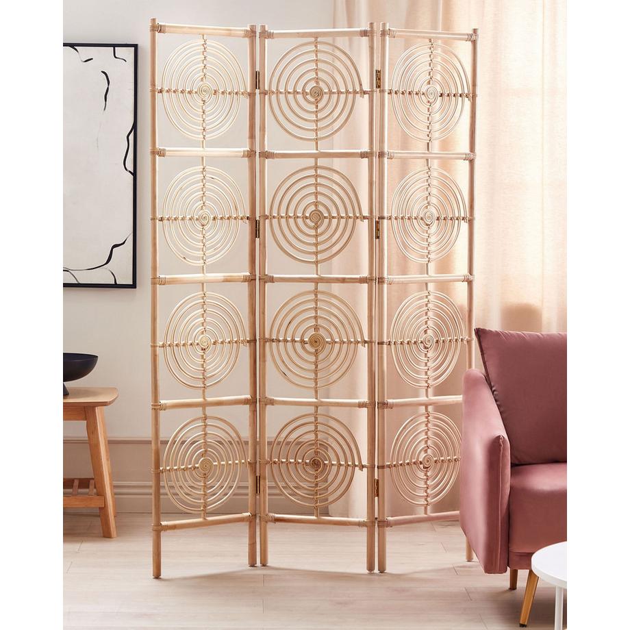 Beliani Divisorio per ambienti a 3 pannelli en Rattan Boho ALTAMURA  