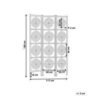 Beliani Divisorio per ambienti a 3 pannelli en Rattan Boho ALTAMURA  
