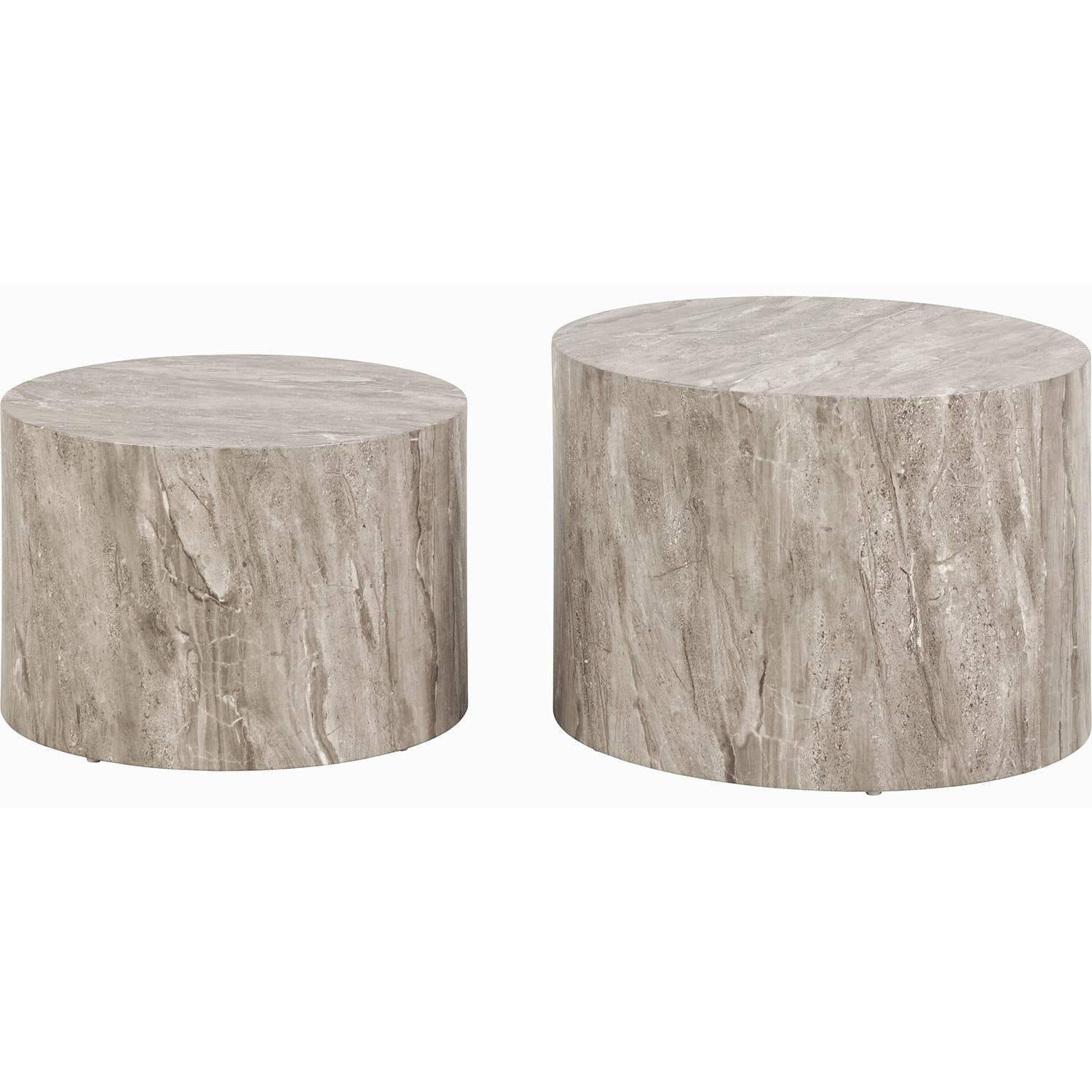 mutoni Table basse Roupy gris (lot de 2)  