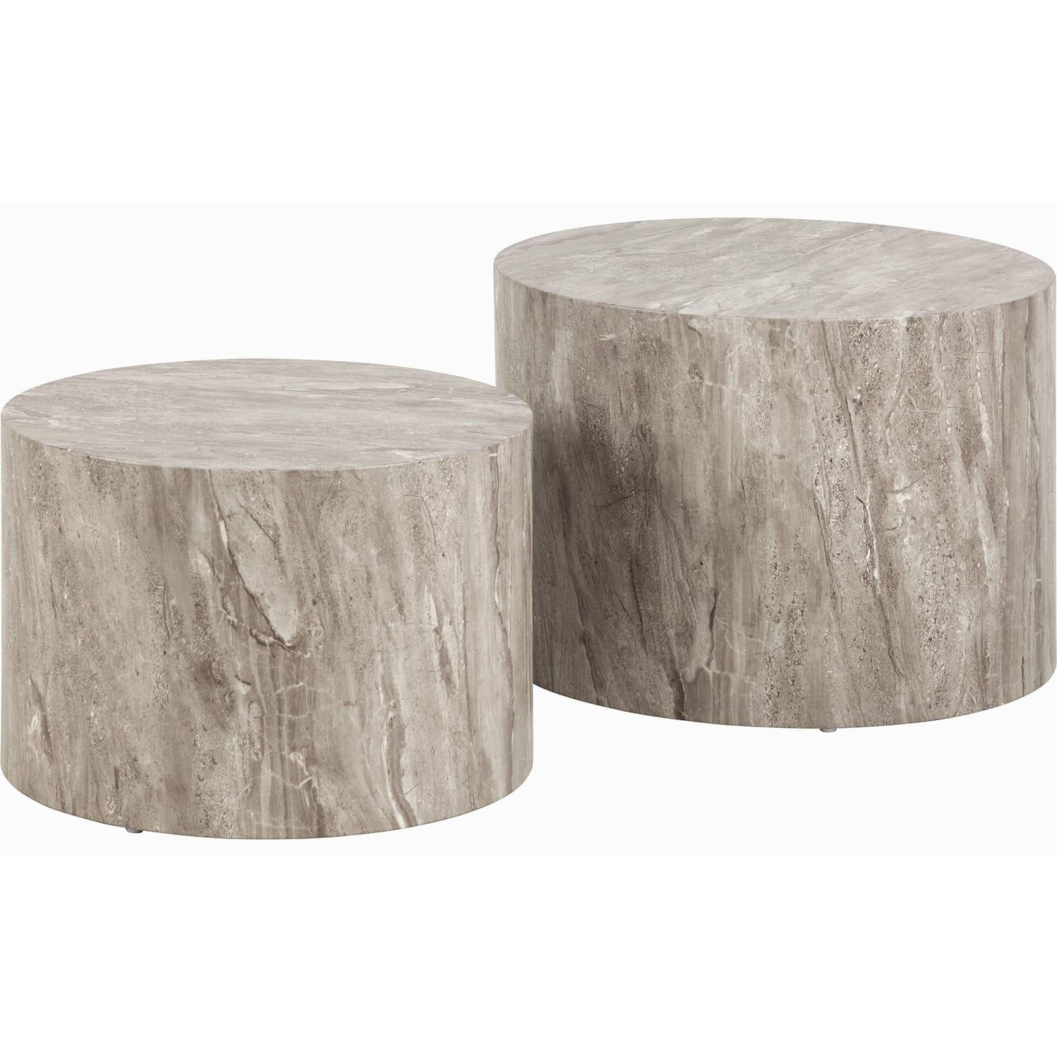 mutoni Table basse Roupy gris (lot de 2)  