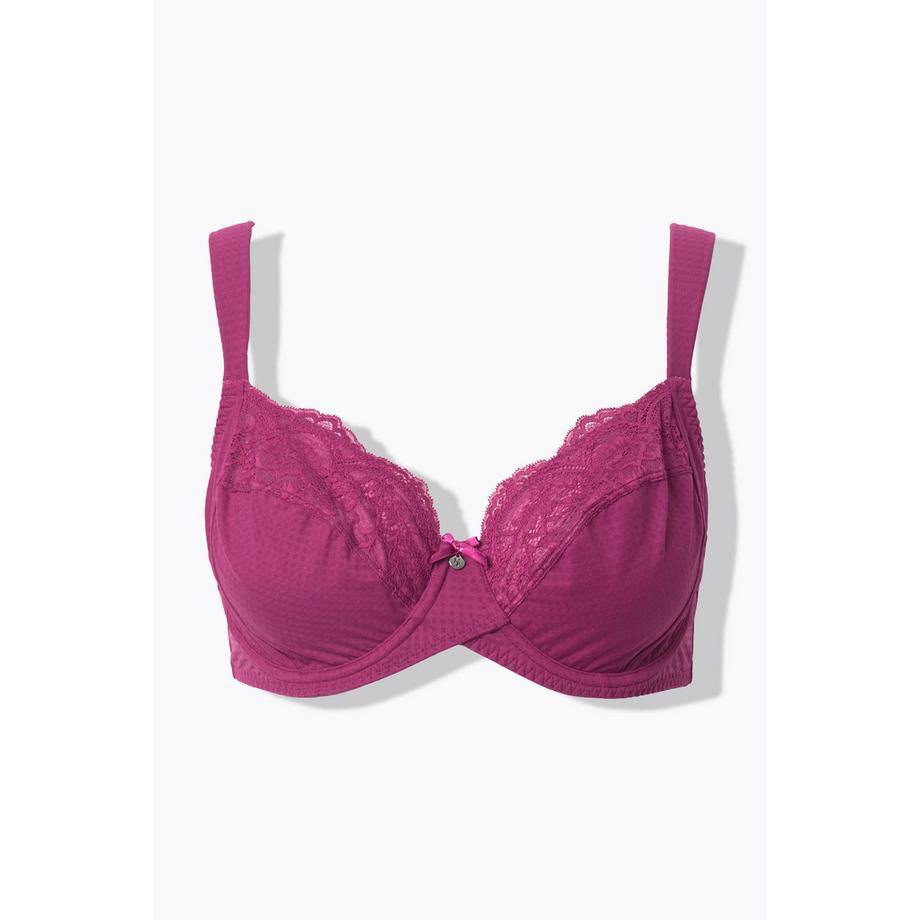Ulla Popken Soutien-gorge à armatures Jacquard Dentelle Bonnets Souples  