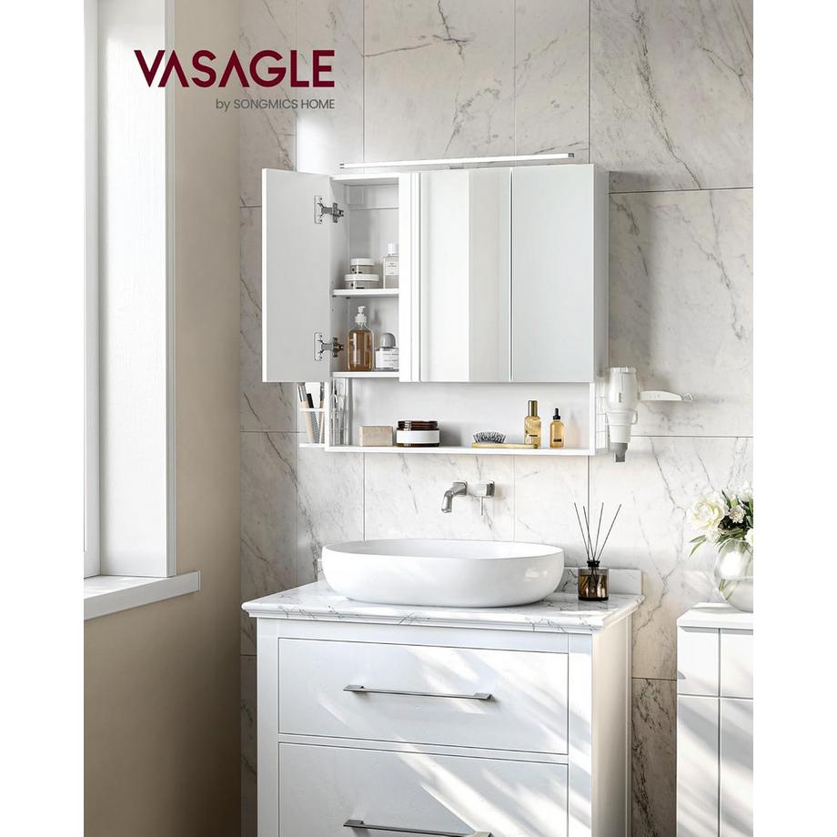 Songmics Armoire de salle de bain Armoire de toilette Éclairage LED  