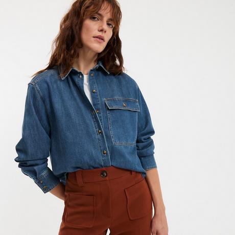 La Redoute Collections Camicia Corta Oversize in Denim  
