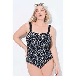 Ulla Popken Costume da bagno Paisley Arricciatura Coppe morbide  