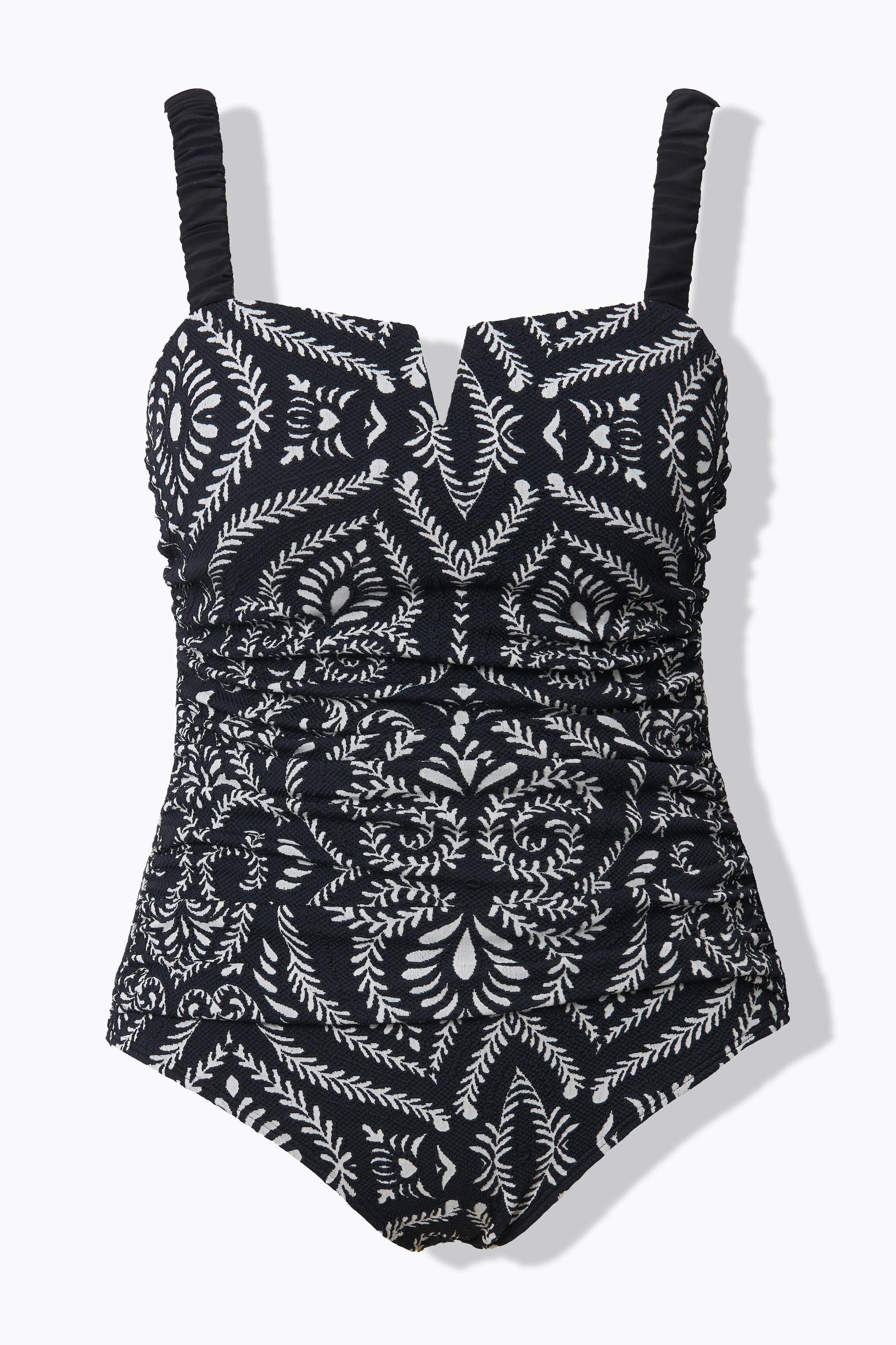 Ulla Popken Costume da bagno Paisley Arricciatura Coppe morbide  