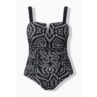 Ulla Popken Costume da bagno Paisley Arricciatura Coppe morbide  