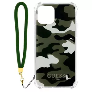 Coque iPhone 12 Camouflage + Dragonne Vert