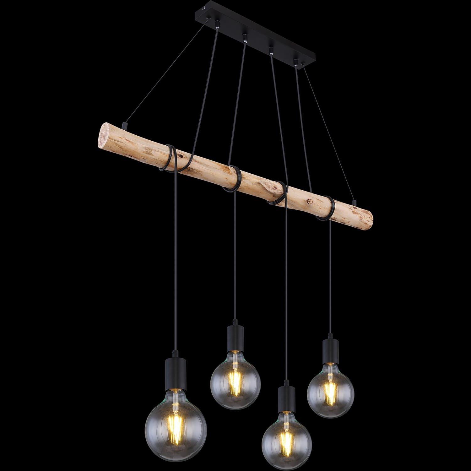 mutoni Lampe à suspension Auston métal noir mat 4xE27  