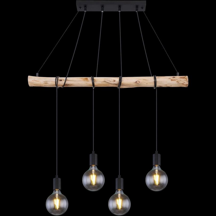 mutoni Lampe à suspension Auston métal noir mat 4xE27  