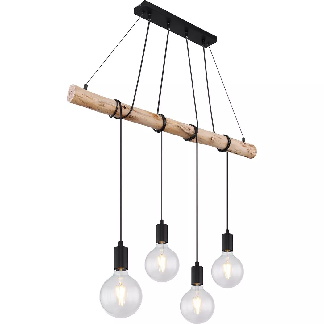 mutoni – Hängeleuchte Auston Metall matt 4xE27, One Size, Schwarz