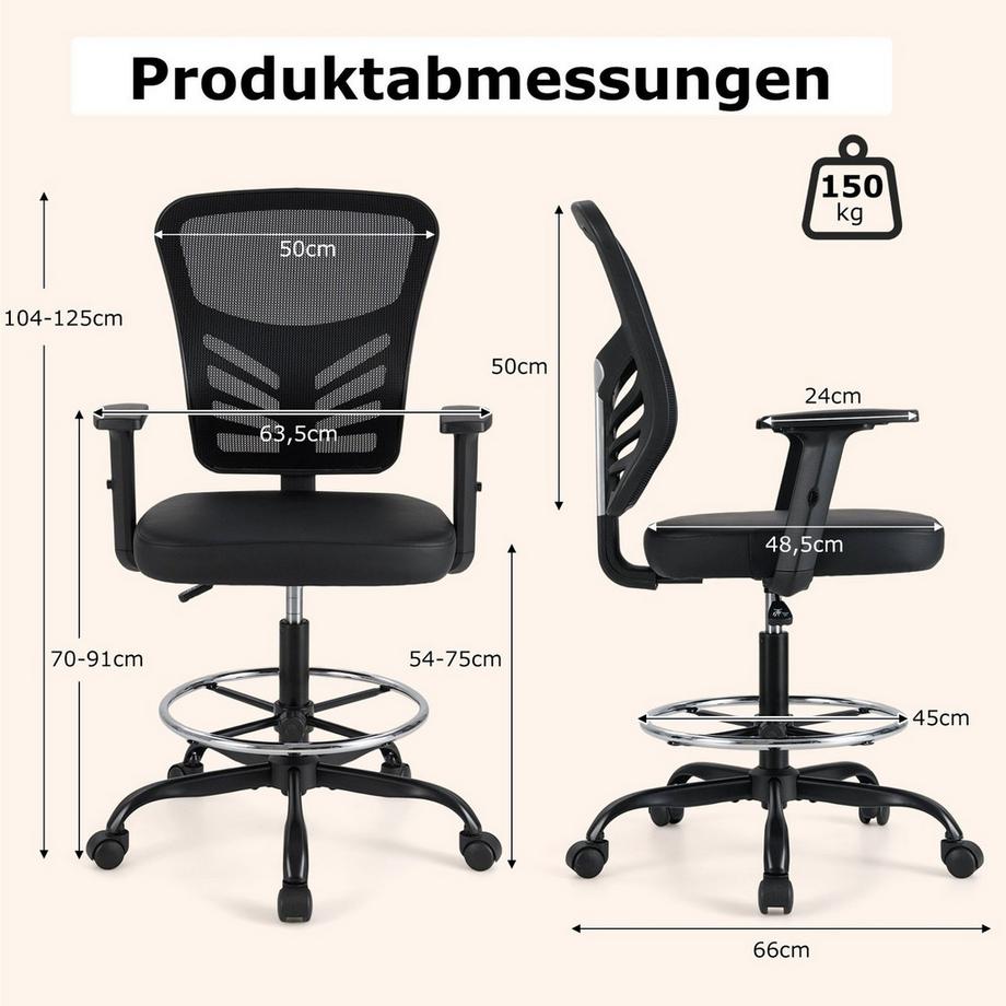 Northix Ergonomischer Bürostuhl, verstellbar  