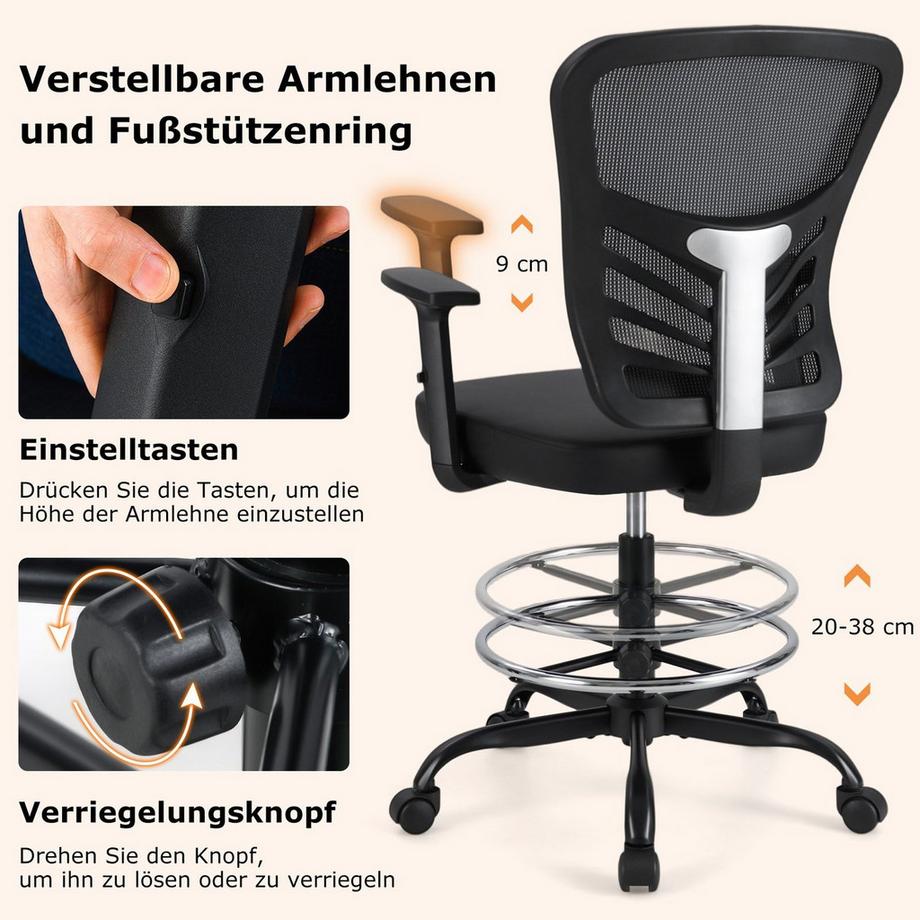 Northix Ergonomischer Bürostuhl, verstellbar  