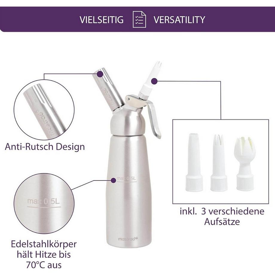 mastrad Siphon mousse chaude et & froide  