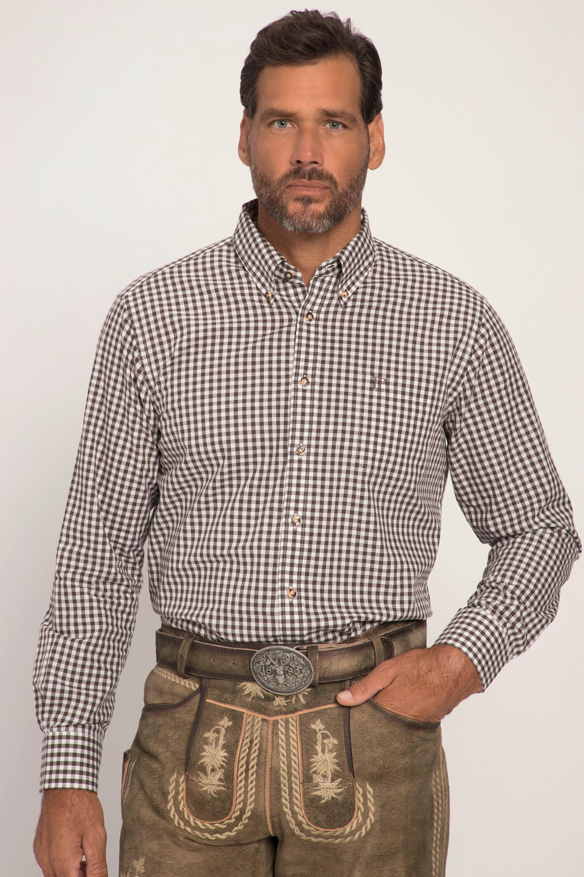 JP1880  Karohemd, Trachten, Langarm, Buttondown-Kragen, Modern Fit 