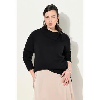 Ulla Popken  Pullover, Stehkragen, Zipper, Taschen, Raglan-Langarm 