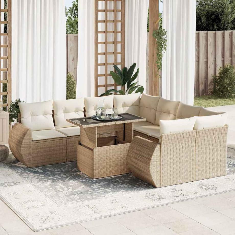 VidaXL Ensemble de canapés de jardin rotin synthétique  