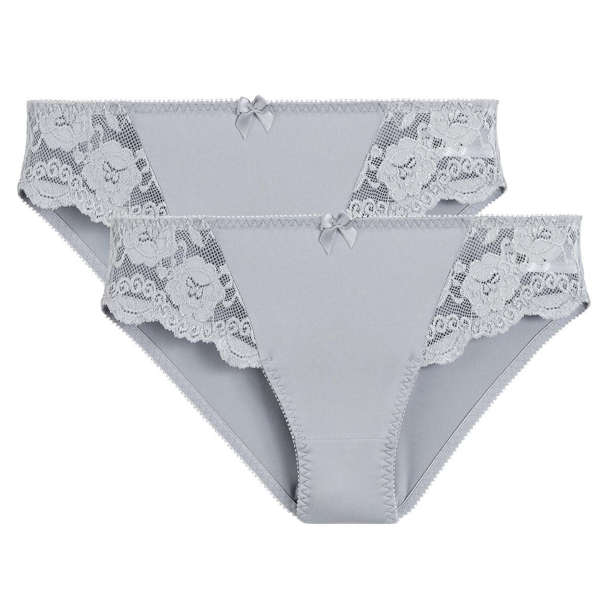 La Redoute Collections  Lot de 2 slips en dentelle et microfibre Anthea 