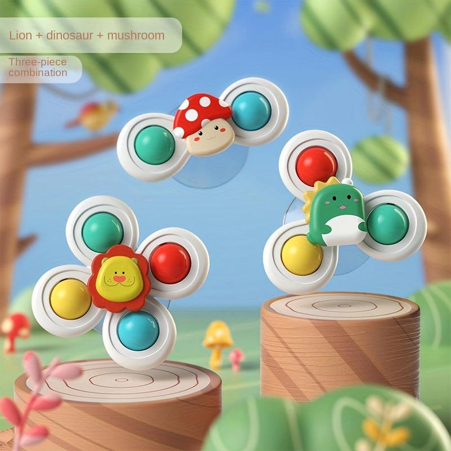 Activity-board  Ventouse gyroscopique rotative 3 pièces/ensemble, jouet Spinner à ventouse, Spinner sensoriel éducatif 