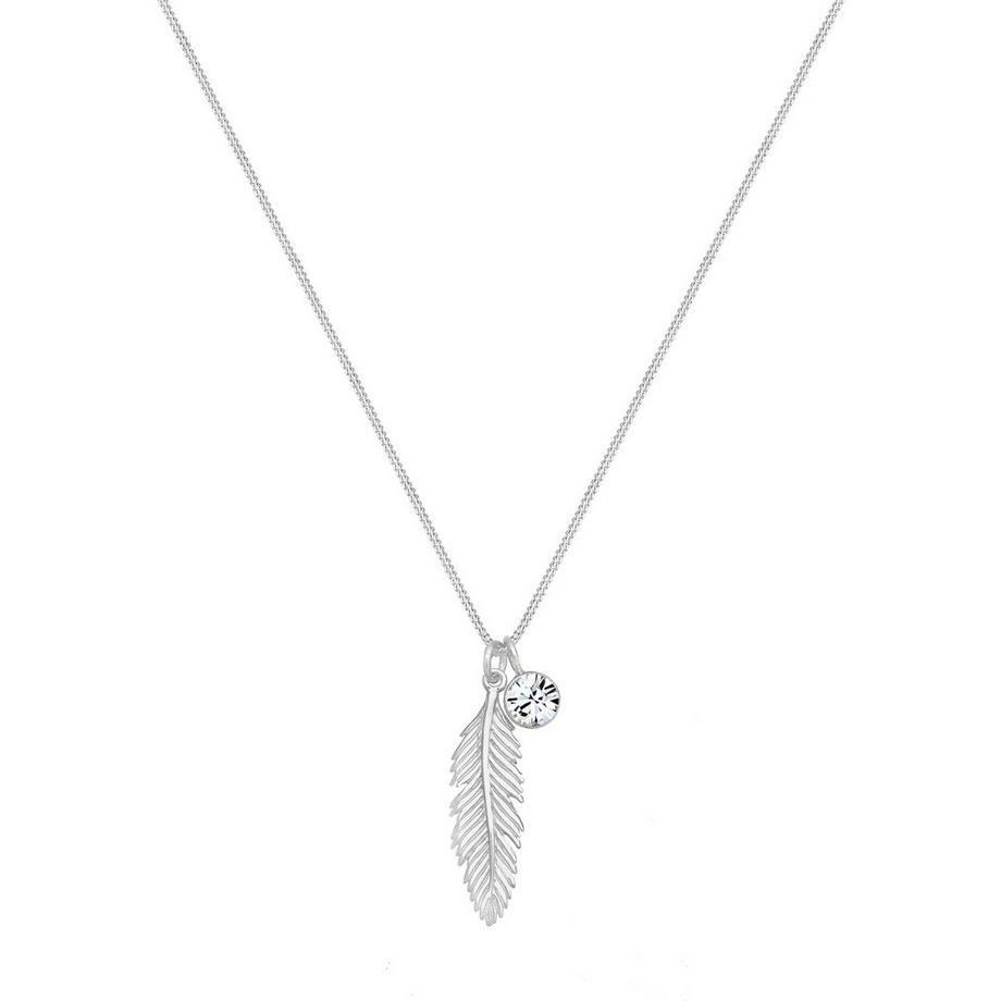 Elli  Collier Pendentif Plume Cristal 