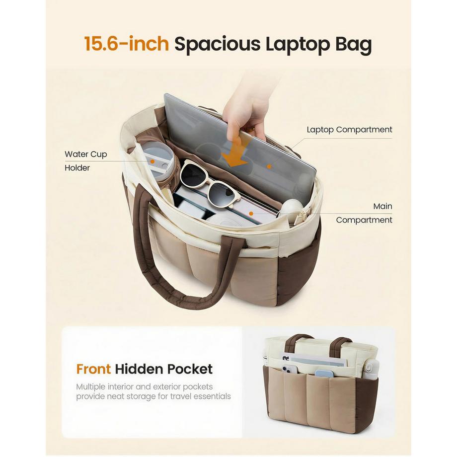 Only-bags.store Tages-Tasche mit magnetischer Kopfhörertasche und Becherhalter  