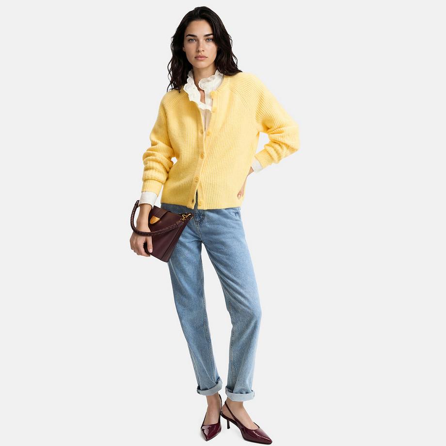 La Redoute Collections Cardigan collo tondo in maglia a coste  