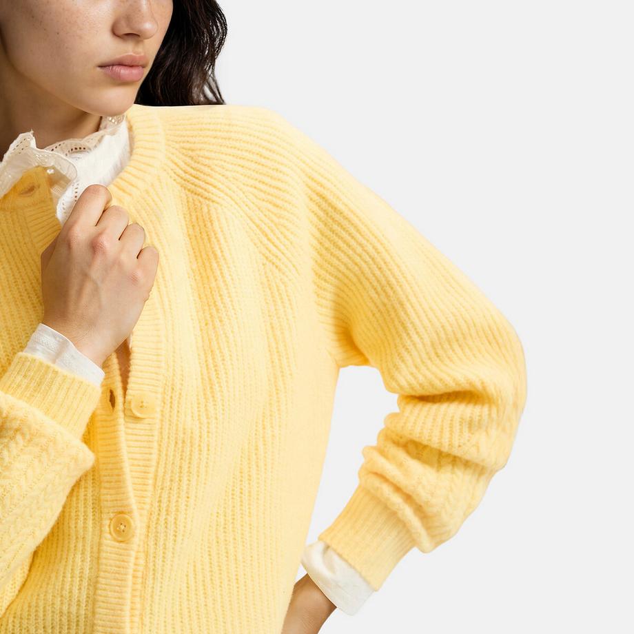 La Redoute Collections Cardigan collo tondo in maglia a coste  