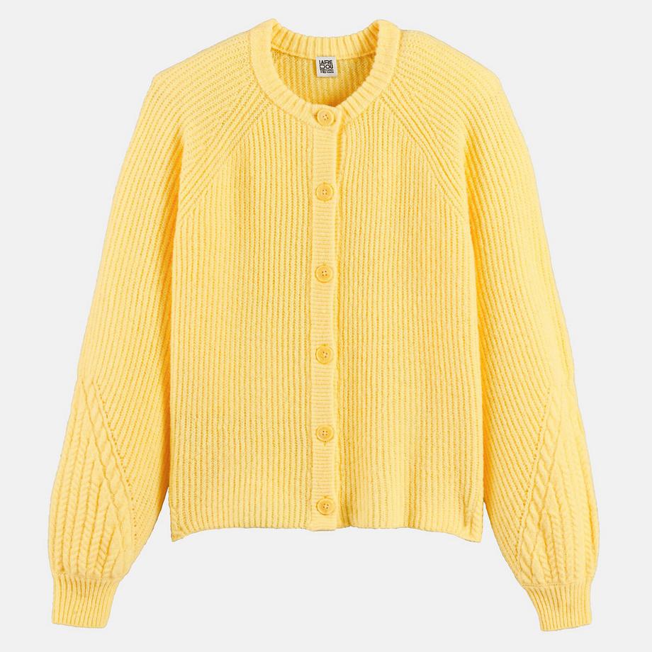 La Redoute Collections Cardigan collo tondo in maglia a coste  