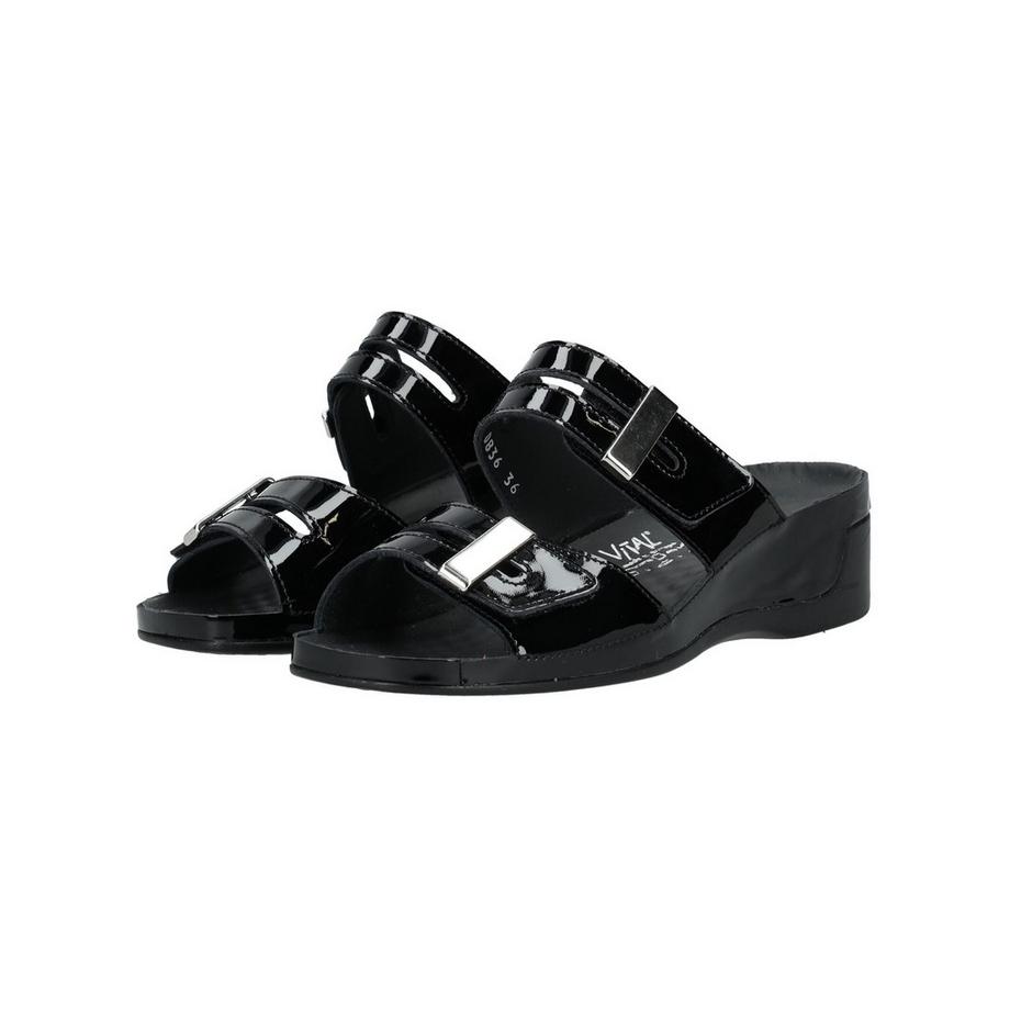 Vital Mules à talon compensé en cuir verni  