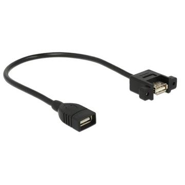 0.25m 2xUSB2.0-A câble USB 0,25 m USB 2.0 USB A Noir