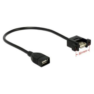 DeLock  0.25m 2xUSB2.0-A câble USB 0,25 m USB 2.0 USB A Noir 