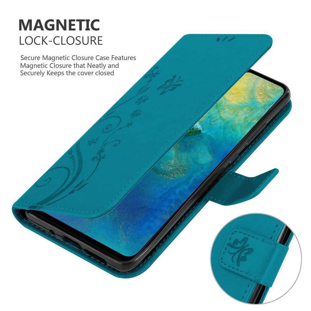 Cadorabo  Hülle für Huawei MATE 20 Blumen Design Magnetverschluss 