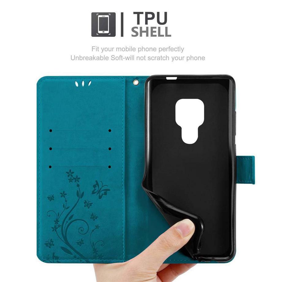 Cadorabo  Hülle für Huawei MATE 20 Blumen Design Magnetverschluss 