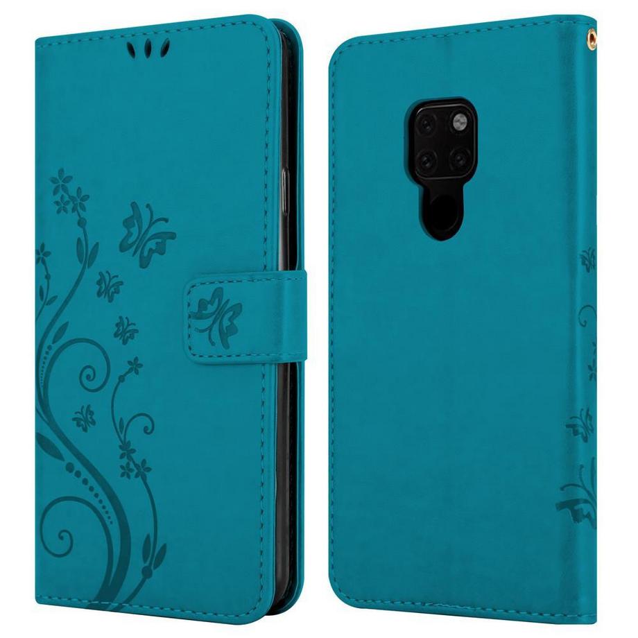 Cadorabo  Hülle für Huawei MATE 20 Blumen Design Magnetverschluss 
