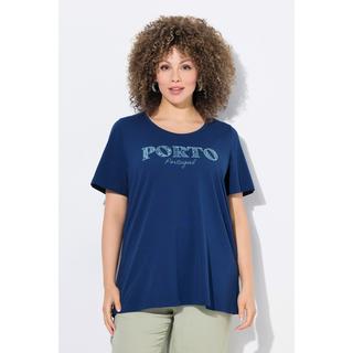 Ulla Popken T-shirt A-Line Scollo a V Mezze Maniche a Campana  