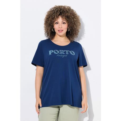 Ulla Popken T-shirt A-Line Scollo a V Mezze Maniche a Campana  