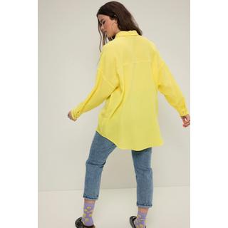 Studio Untold  Musselin Bluse, oversized, Hemdkragen, Langarm 