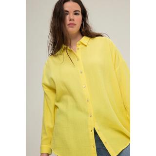 Studio Untold  Musselin Bluse, oversized, Hemdkragen, Langarm 